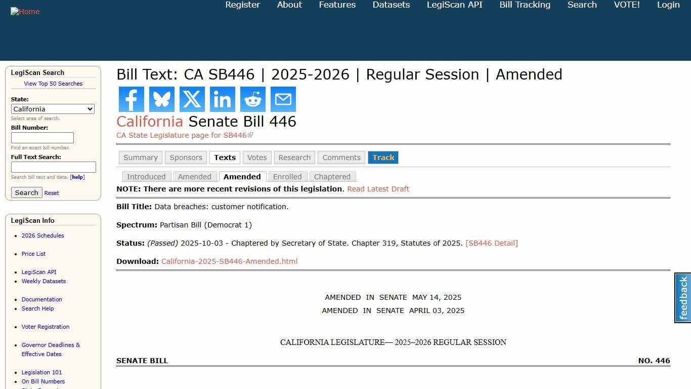 Bill Text: CA SB446 | 2025-2026 | Regular Session | Amended | LegiScan