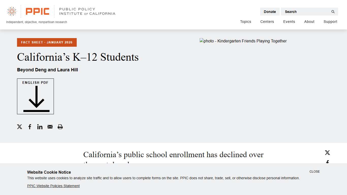 California’s K–12 Students - Public Policy Institute of California